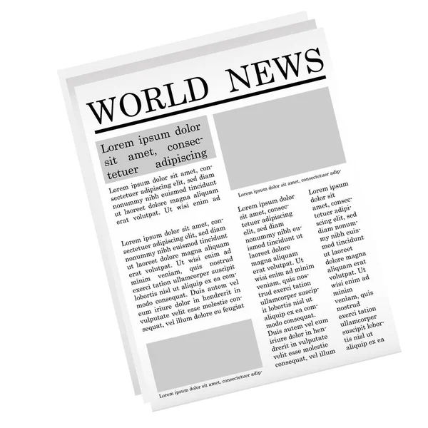 World News Newspaper Financial News Design Template Page Vector Illustration — Stock Vector