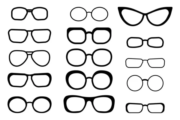 Glasses Set Hipster Style Art Collection Vector Illustration Stock Image — Stock vektor