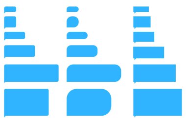 Sohbet simgesi ayarlandı. Akıllı telefon mesaj arayüzü. Sosyal medya metni. Vektör çizimi. Hisse senedi. EPS 10.