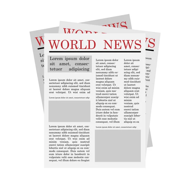 Wereldnieuws Krant Financieel Nieuws Ontwerp Template Pagina Vector Illustratie Afbeelding — Stockvector