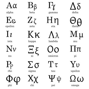 Font with black greek alphabet. Typography set. Vector illustration. stock image. EPS 10. clipart