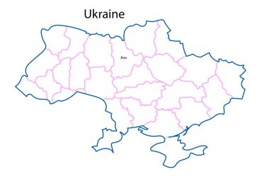 Contours map ukraine region. Ukrainian nation. Ukraine map. Vector illustration. Stock image. EPS 10.