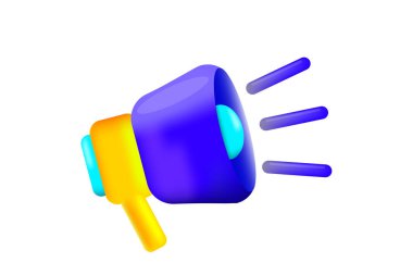 Çizgi film tarzında konuşmacı. Dikkat, haberler. Vektör çizimi. Hisse senedi. EPS 10.