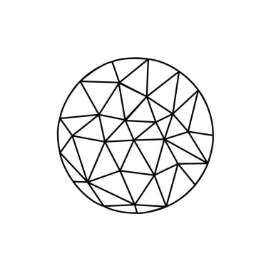 Şekillerden oluşan soyut bir kablo. Gelecekçi teknoloji konsepti. Üçgen sanatı. Vektör çizimi. Hisse senedi. EPS 10.