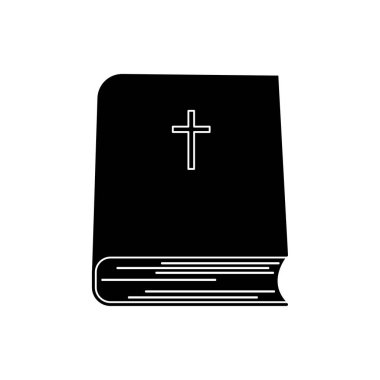 Black bible. book of Christians. Commandments of Jesus. Vector illustration. stock image. EPS 10.