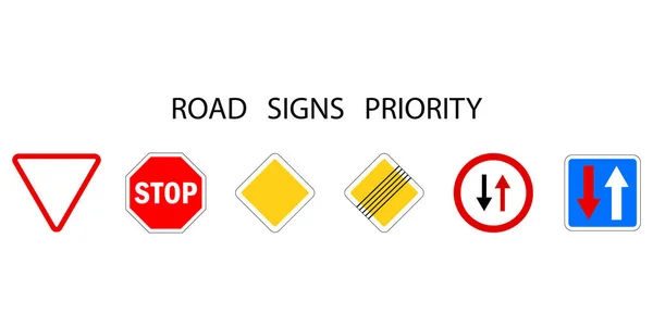 Priority Road Signs Vector Illustration Stock Image Eps — Stockový vektor