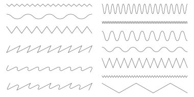 Eğimli dalga çizgileri ayarlandı. Tasarım elemanı. Vektör çizimi. Hisse senedi. EPS 10.
