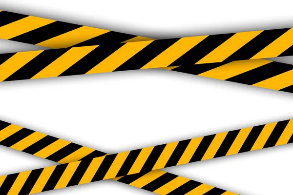 Warning Tape Black Yellow Striped Line Vector Illustration Stock Image — Stock Vector