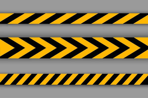 Warning Tape Black Yellow Striped Line Vector Illustration Stock Image — Vetor de Stock