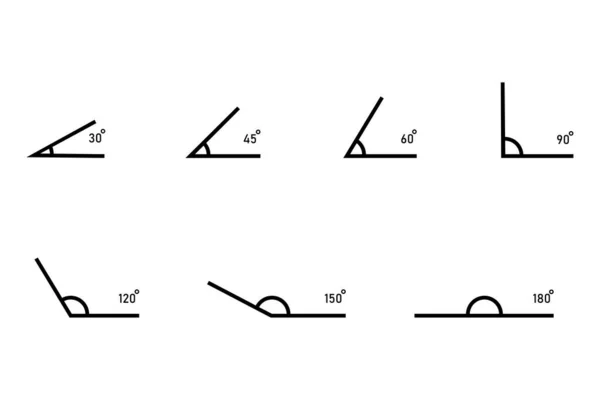 Flat Set Angle Degrees Measuring Radius Vector Illustration Stock Image — Διανυσματικό Αρχείο