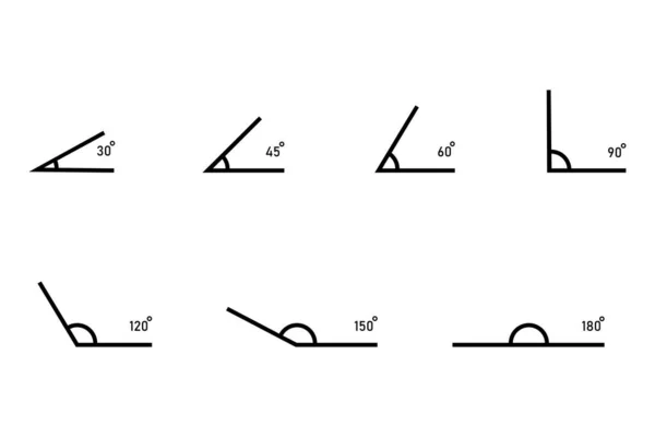 Flat Set Angle Degrees Measuring Radius Vector Illustration Stock Image — Vector de stock