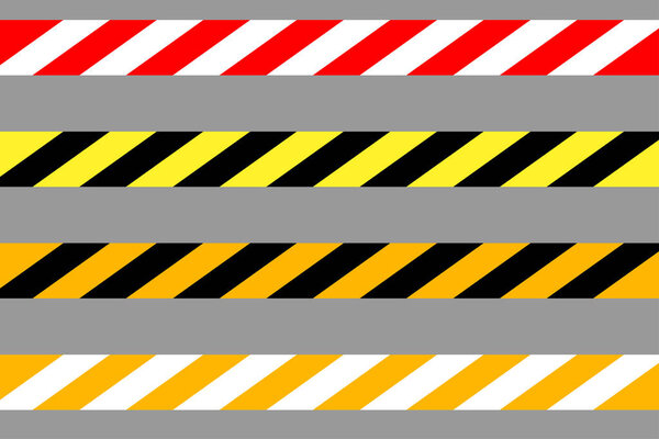 Warning tape. Black and yellow striped line. Vector illustration. Stock image. EPS 10.