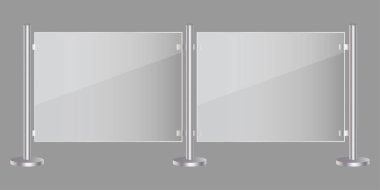 Glass fencing. Vector illustration. Stock image. EPS 10.