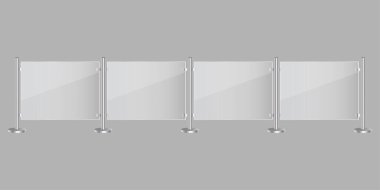 Glass fencing. Vector illustration. Stock image. EPS 10.