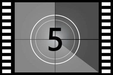 Counted down numbers five. Icon symbol. Vector illustration. Stock image. EPS 10.