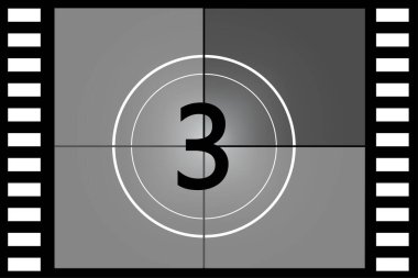 Counted down numbers three. Icon symbol. Vector illustration. Stock image. EPS 10.