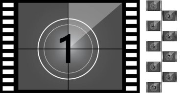Old movies timer counter. Vector illustration. Stock image. EPS 10.