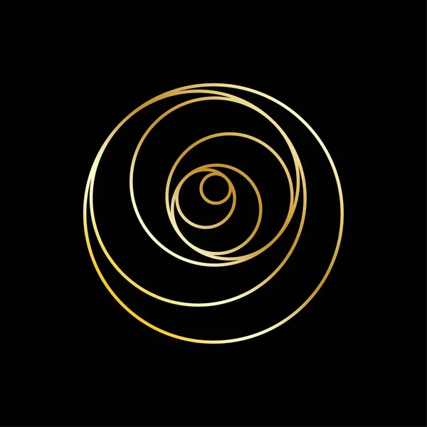 Gold Swirl Pattern Abstract Golden Light Circle Effect Vector Illustration — Stockvector