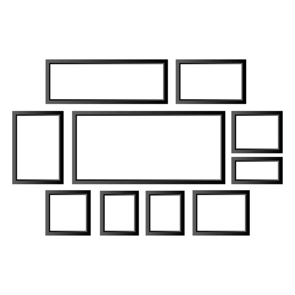 Moderne Fotolijstjes Rand Frame Interieur Schilderen Vector Illustratie Voorraad Afbeelding — Stockvector