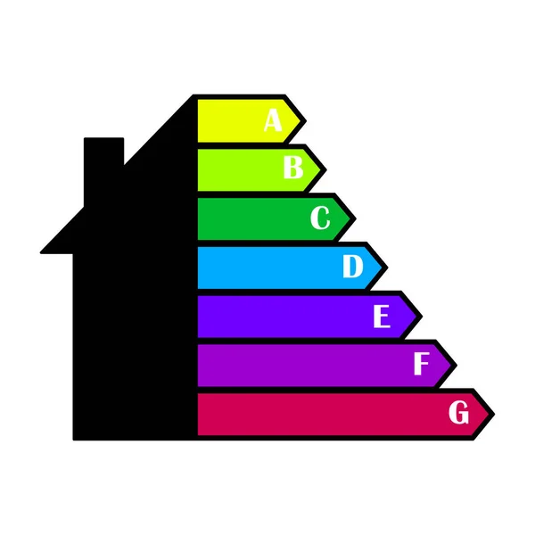 Evin Enerji Seviyeleri Emlak Mülkü Ekoloji Konsepti Vektör Çizimi Hisse — Stok Vektör