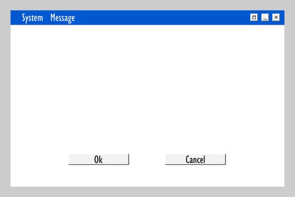 Sistem Mesaj Penceresi Uyarı Mesajı Bilgisayar Arayüzü Vektör Çizimi Hisse — Stok Vektör