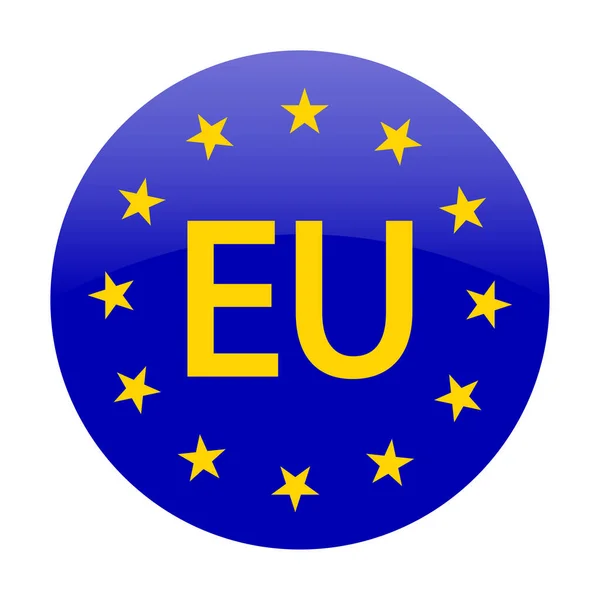 Modrá Ikona Evropské Unie Oficiální Logo Vektorová Ilustrace Image Akcií — Stockový vektor