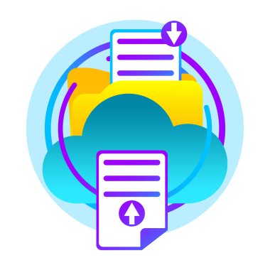 belge değişimi vektör çizimi çizimi. Bulut teknolojisi. Vektör çizimi. Hisse senedi. EPS 10.