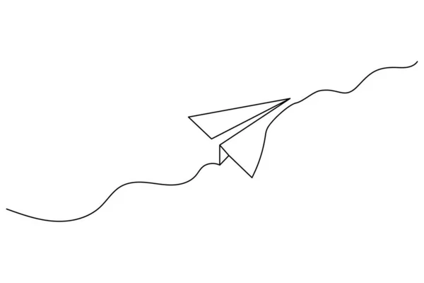 线条艺术飞机为网页设计一行 飞机起飞 矢量图解 股票形象 Eps — 图库矢量图片