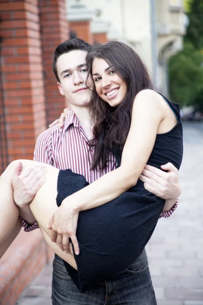 People, young, love, friends, lovers, dentist, teeth, smile, students, woman, man, husband, wife, family — Stock Photo, Image