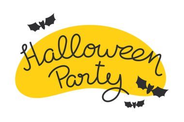 Cadılar Bayramı parti kartı düz stil