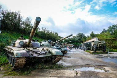 Rokycany, Çek Cumhuriyeti - 19 Eylül 2021: Rokycany 'deki sınır çizme hattı müzesi. Çek Cumhuriyeti 'ndeki Savaş ve Askeri Malzemeler Müzesi