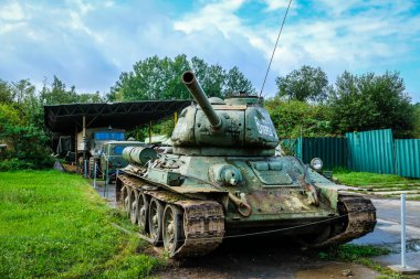 Rokycany, Çek Cumhuriyeti - 19 Eylül 2021: Rokycany 'deki sınır çizme hattı müzesi. Çek Cumhuriyeti 'ndeki Savaş ve Askeri Malzemeler Müzesi