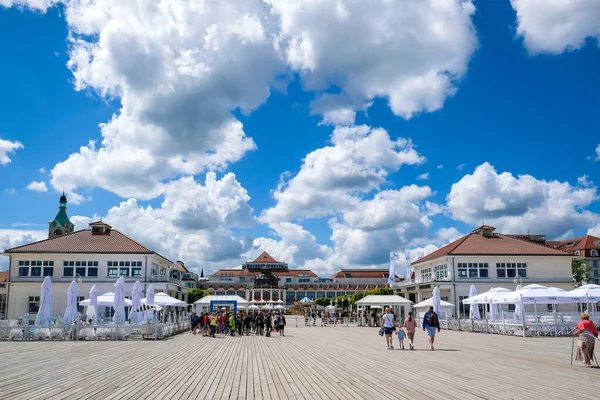 Sopot Polandia Juni 2022 Resor Sopot Polandia Dermaga Kayu Molo — Stok Foto