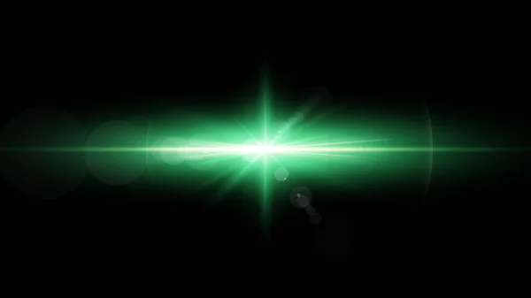 Green Light Vector Abstract Flare Dark Background Special Effect Light — Stock Vector