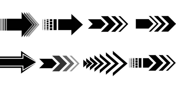 Набор Иконок Больших Стрелок Курсор Стрелки Простой Современный Векторная Иллюстрация — стоковый вектор