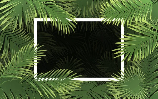 Heller Tropischer Hintergrund Mit Palmblatt Pflanzenvektor Dschungel — Stockvektor