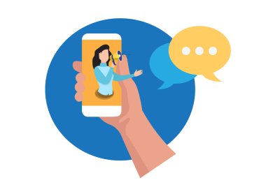 Müşteri hizmetleri devrede. Çağrı merkezi desteği, problem çözme, ürün ve hizmet eğitimi. Düz biçim çizgi film çizim vektörü