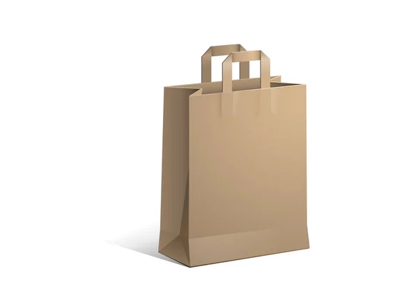 Bolsa Papel Reciclado Aislado Sobre Fondo Blanco Estilo Plano Ilustración — Vector de stock