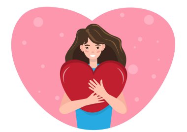 Kendini sev. Vücut konseptine bayıldım. Sağlık hizmetleri kızı cilt bakımı. Kendine zaman tanı. vektör çizimi rahatla