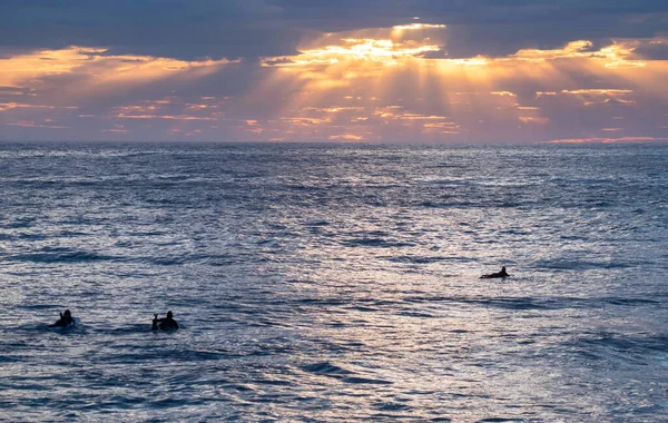 Sunrise Sea Pejzaż Surferów Macmasters Beach Central Coast Nsw Australia — Zdjęcie stockowe