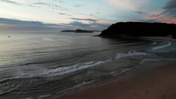 Zonsopgang Aan Zee Met Wolken Zachte Zee Bij Umina Beach — Stockvideo