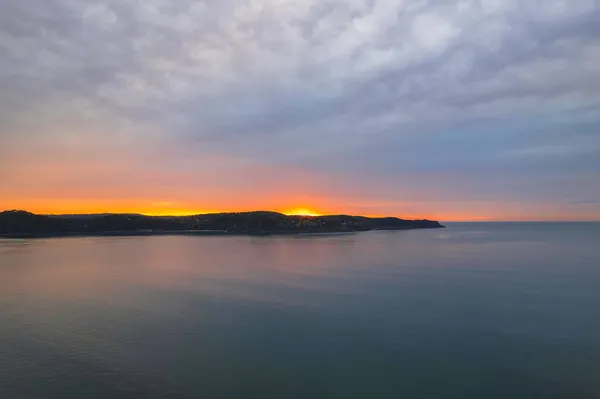 Hoge Bewolkte Zonsopgang Bij Umina Beach Aan Central Coast Nsw — Stockfoto