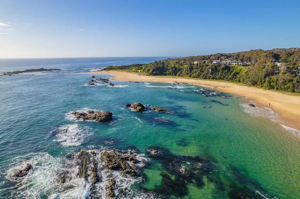 Vistas Del Paisaje Marino Temprano Mañana Playa Mystery Bay Costa — Foto de Stock