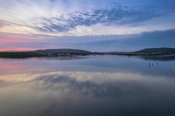 Sunrise Clouds Reflections Woy Woy Waterfront Central Coast Nsw Australia — Stock Photo, Image