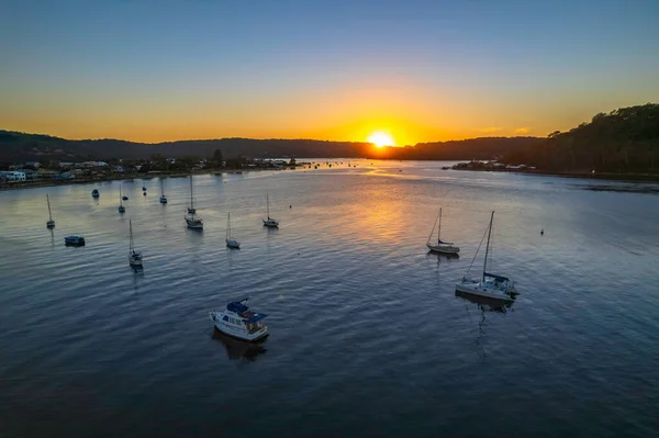 Soluppgång Vid Kanalen Ettalong Beach Central Coast Nsw Australien — Stockfoto