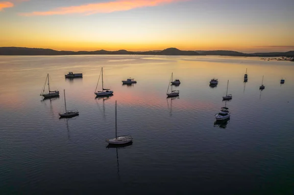 Sonnenaufgang Über Brisbane Water Bei Koolewong Und Tascott Der Zentralküste — Stockfoto