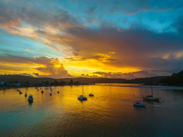 Grazioso Cielo Alba Sul Canale Ettalong Beach Sulla Costa Centrale — Foto Stock