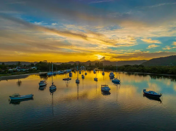 Sonnenuntergang Wasser Woy Woy Der Central Coast Nsw Australien — Stockfoto