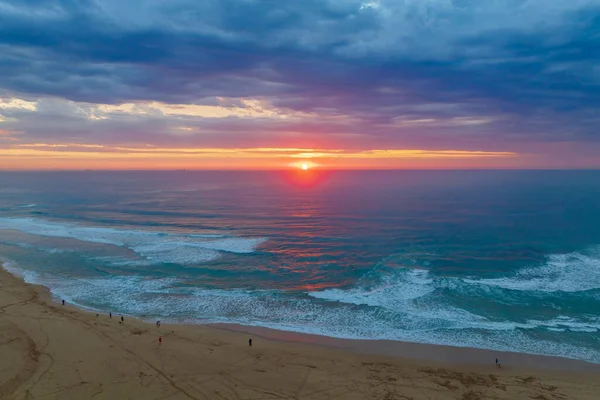 Shades Pink Blue Aerial Sunrise Avoca Lagoon Avoca Beach Central — Foto de Stock