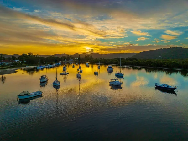 Sonnenuntergang Wasser Woy Woy Der Central Coast Nsw Australien — Stockfoto